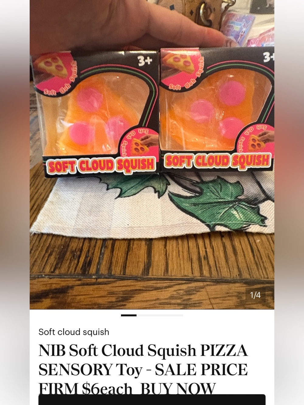 SOFT CLOUD SQUISH  PEPPERONI PIZZA SQUISHY FIRM$6 No further reductions